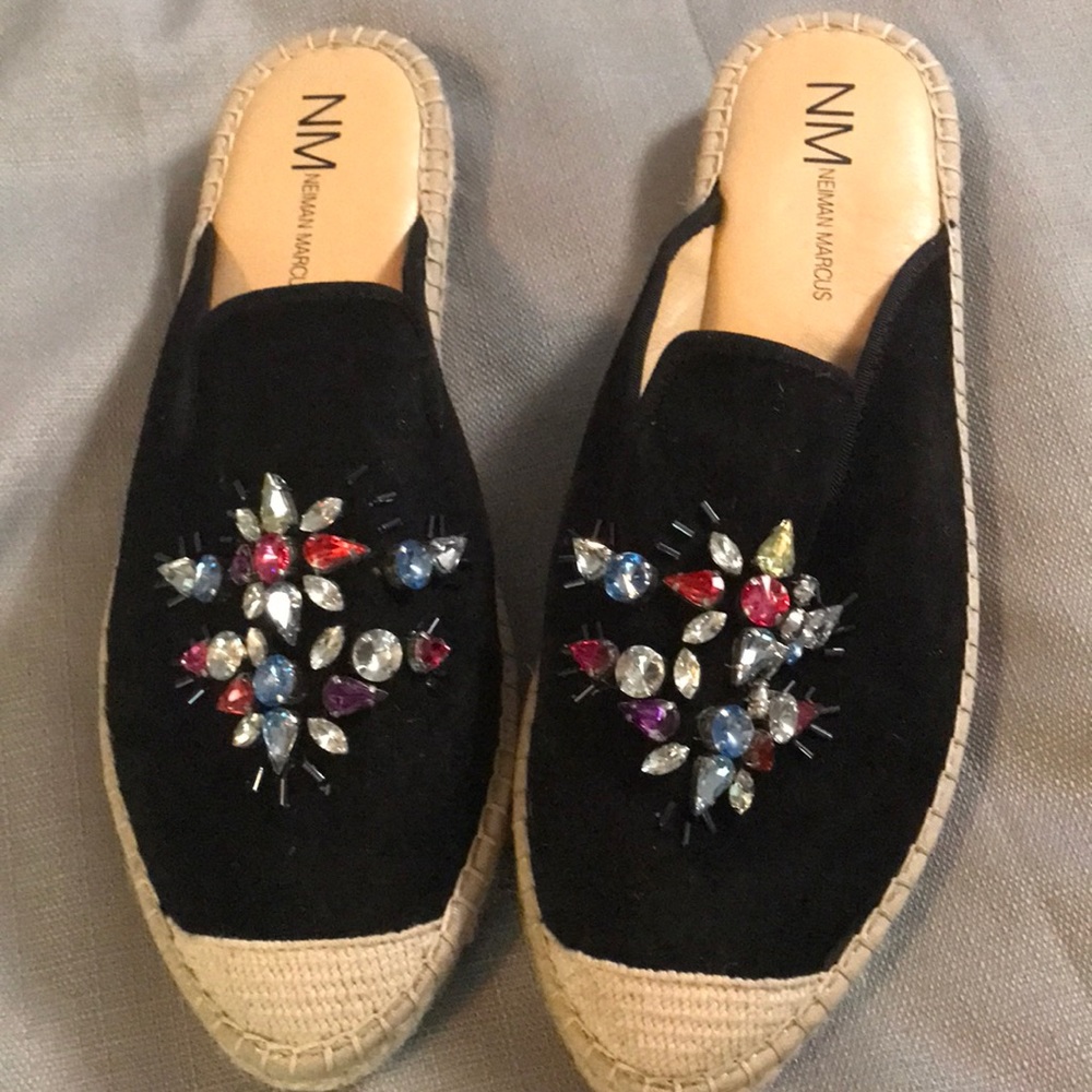 Neiman Marcus espadrille mule